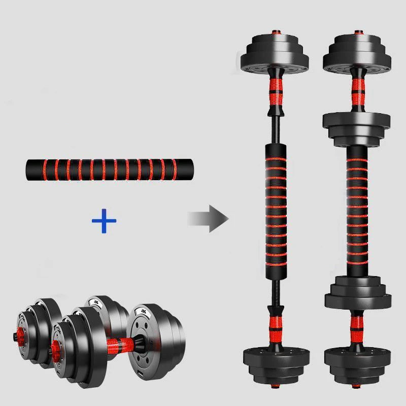 Adjustable Dumbbell and Barbell Set With Anti Slip Grip