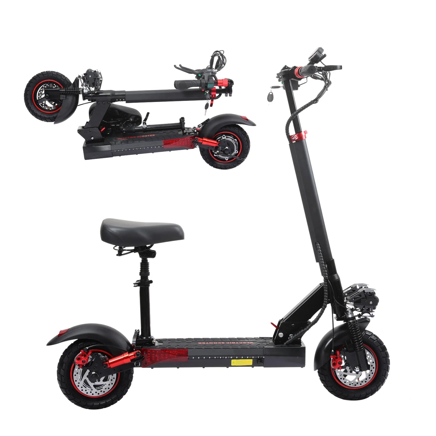 1200W Foldable Electric Scooter With Seat Off Road Tires