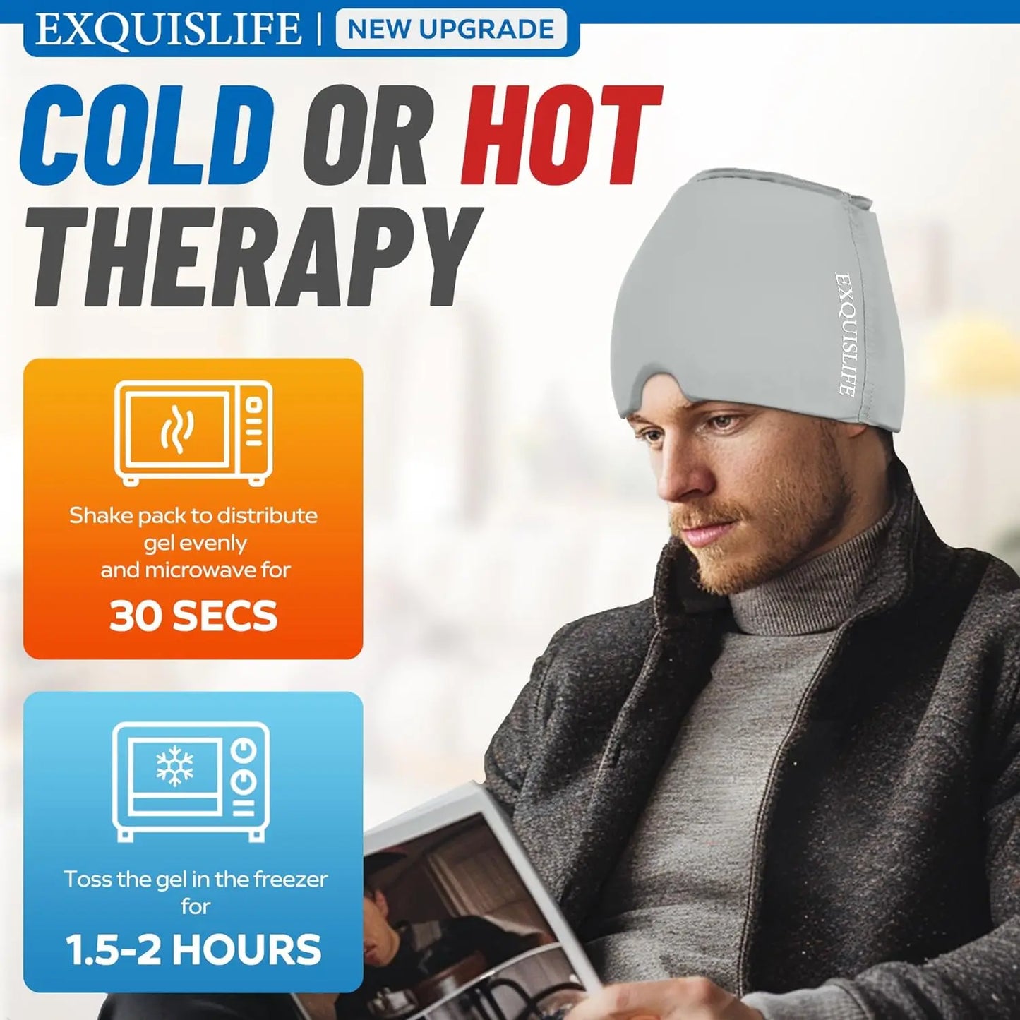 Wrap inus Puffy Eyes Tension Stress Headache Eyes Mask Hot Cold Therapy Migraine Cap Headache Relief Hat Migraine Ice Head Wrap