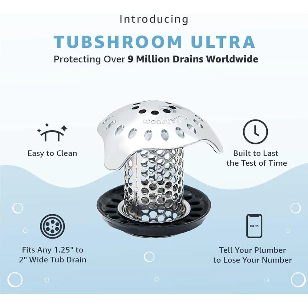 XMSJ Ultra Stainless Bath Tub Drain Protector Hair Catcher