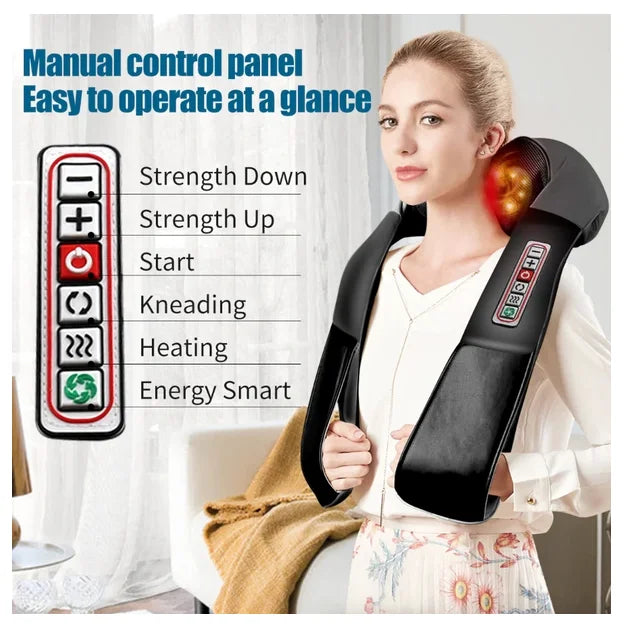 Back Neck And Shoulder Massager Heat 3D Kneading Pillow