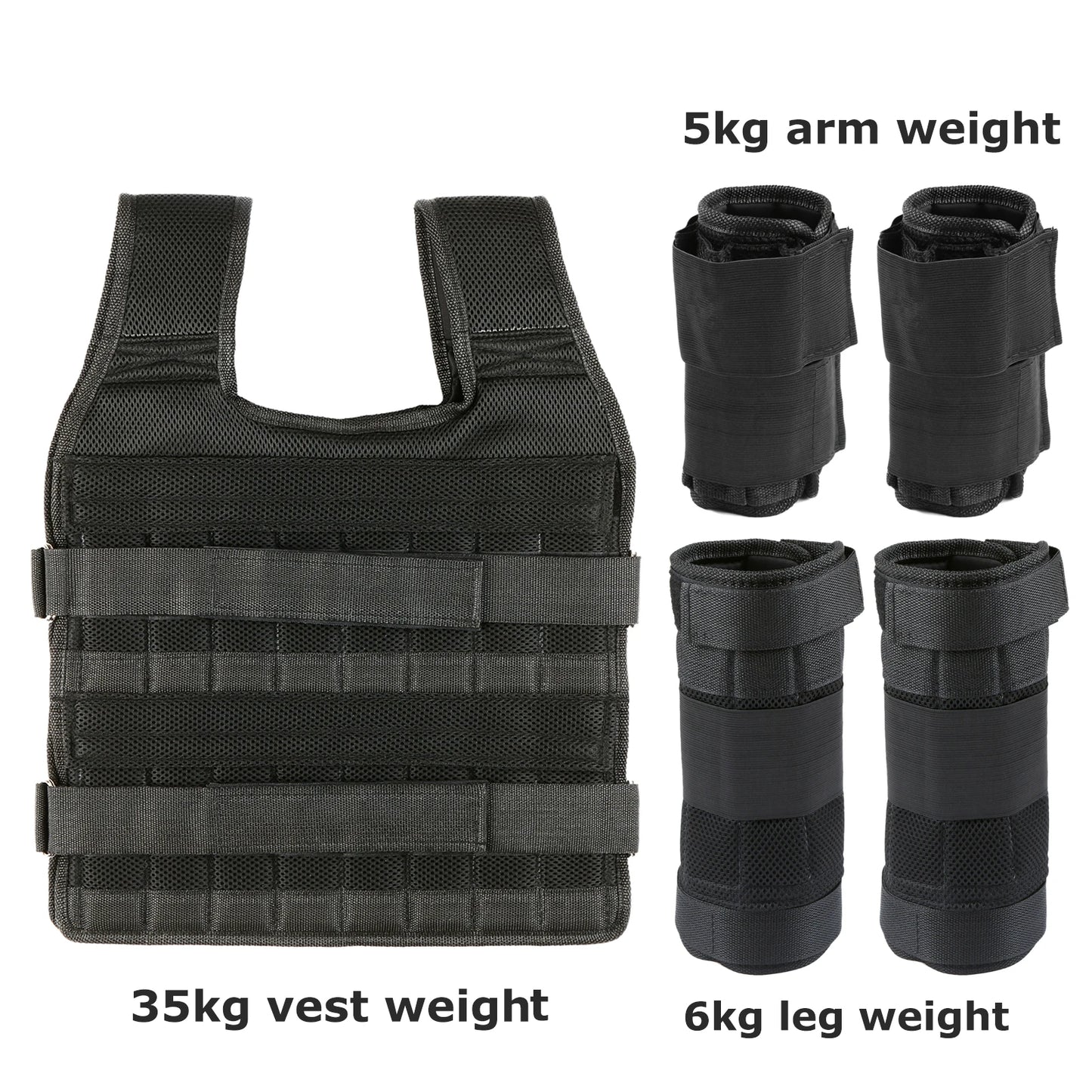 Adjustable Weighted Vest With Leg And Arm Weights 35 Kg