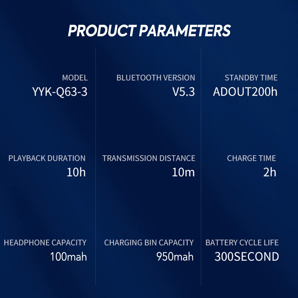 Mpow Q63 Bluetooth 5.3 Wireless Earbuds with Mic IPX7 Waterproof 200H Earphones with Hooks for Sports Running Workout Gym