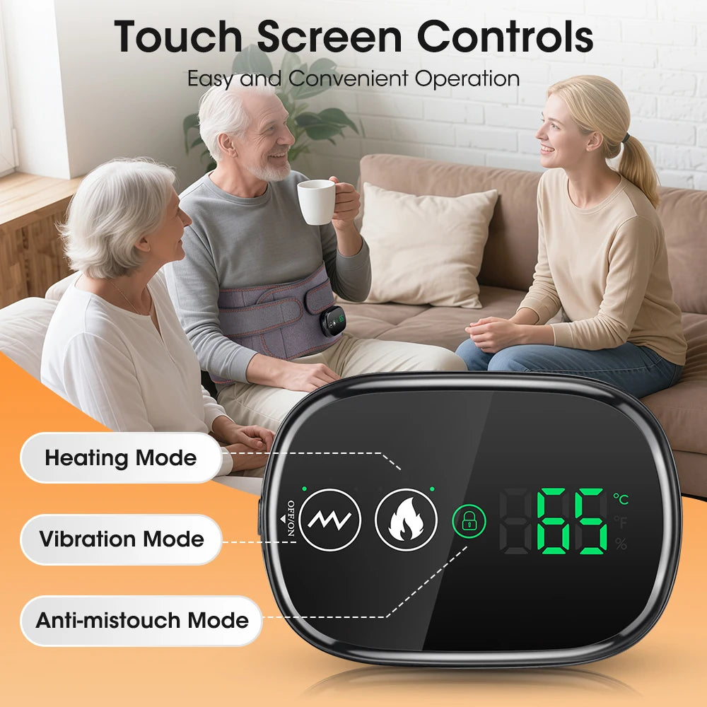 PASTSKY Electric Heat Massage Waist Belt Red Light