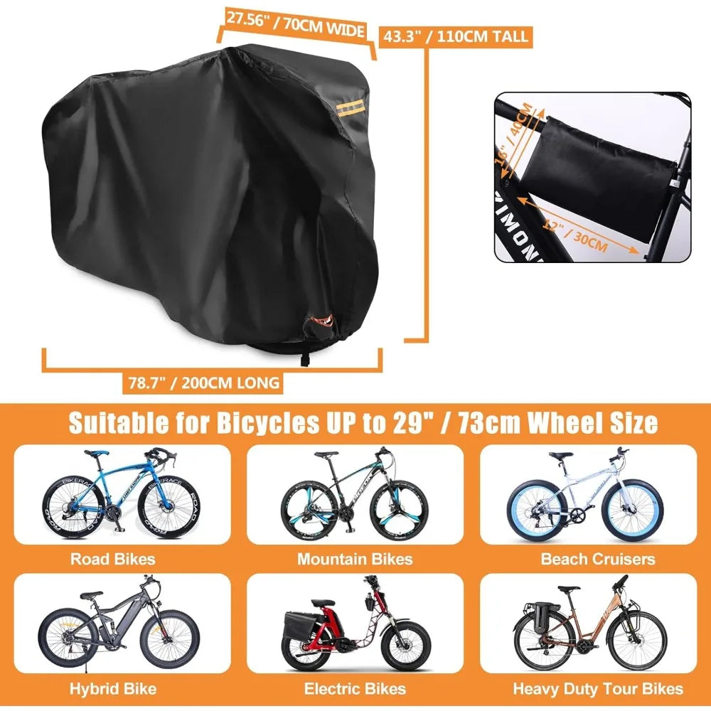 Closure Bike Cover Waterproof With Lock Holes Heavy Duty