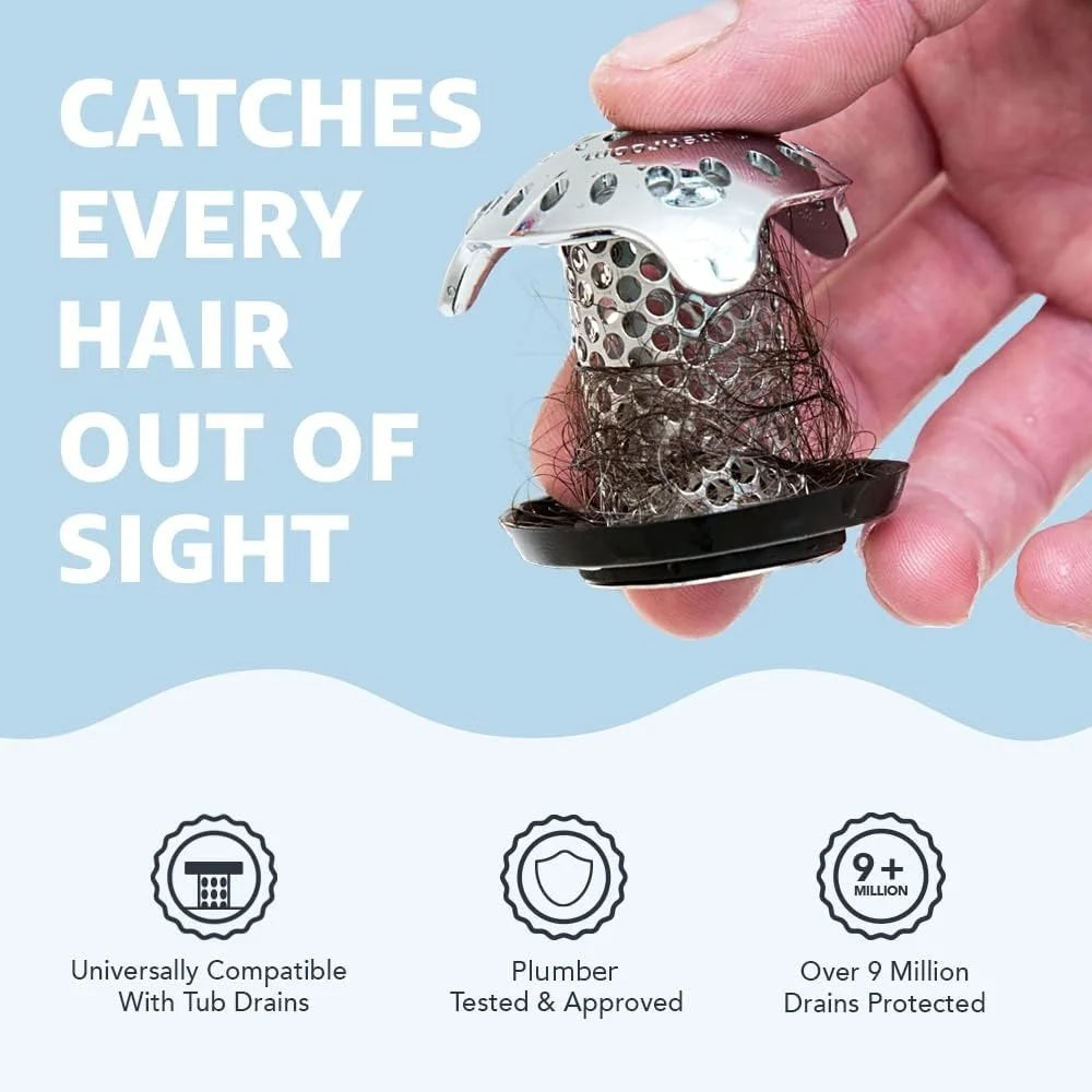 XMSJ Ultra Stainless Bath Tub Drain Protector Hair Catcher