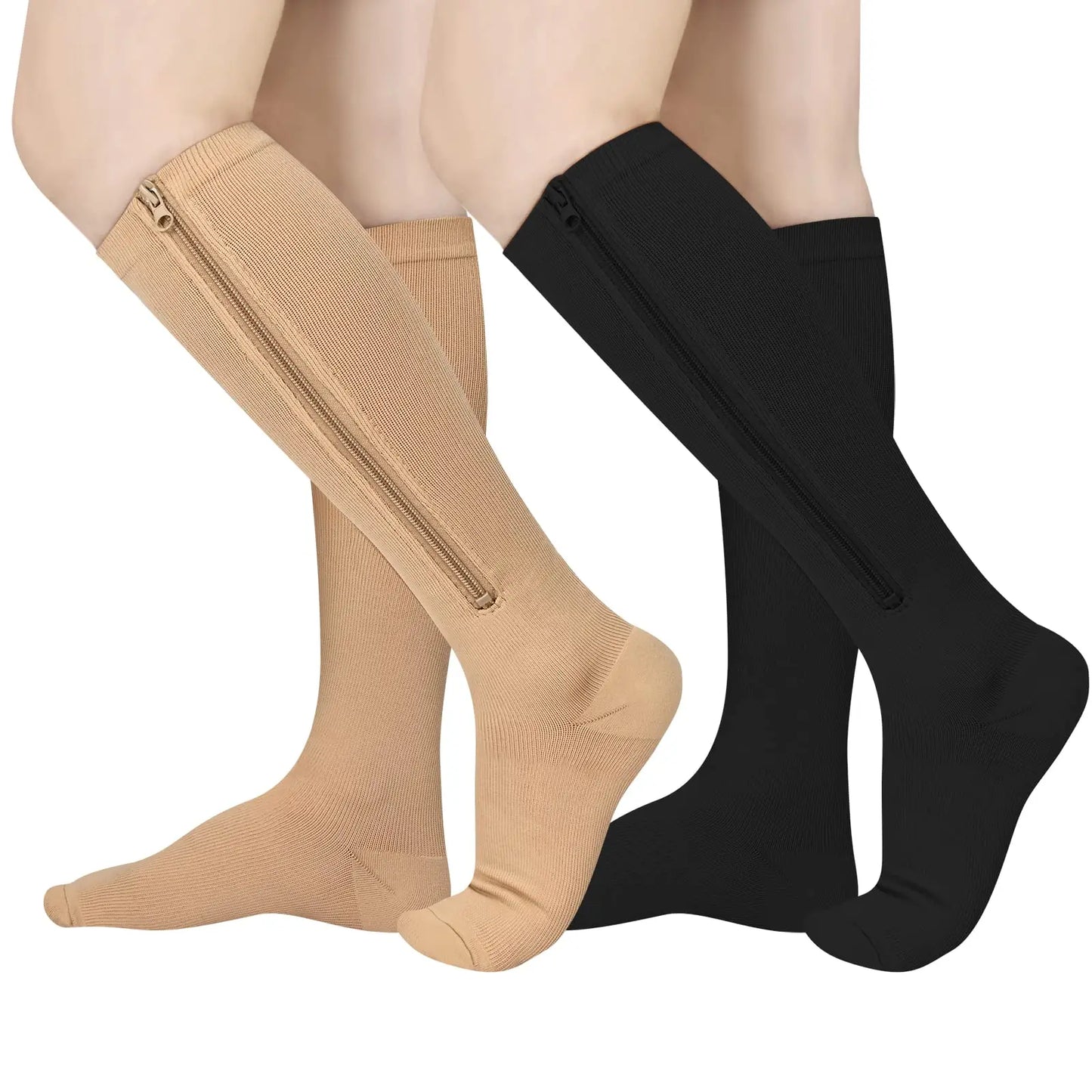Medical Zipper Compression Socks Women Men High Elasticity