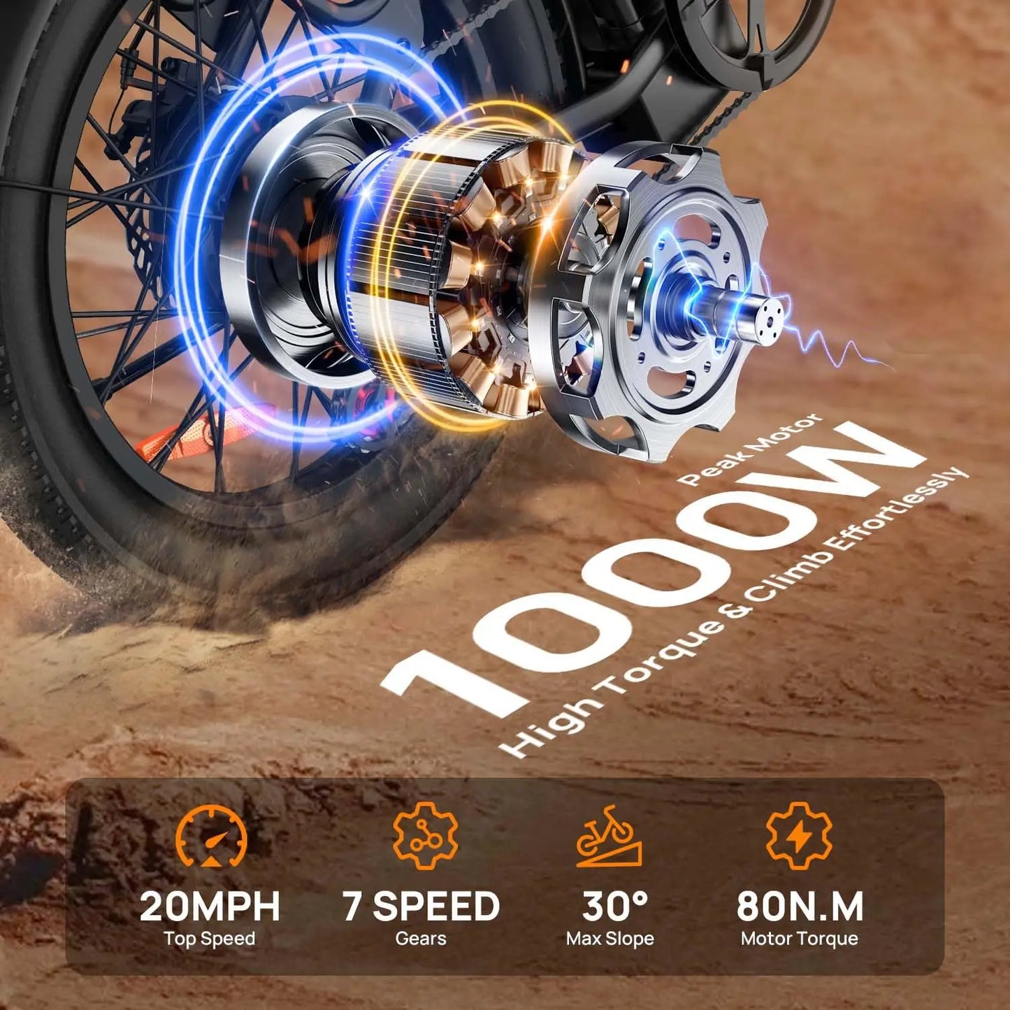 URLIFE 1000W E20 Electric Bike With 48V 13Ah Removable Battery Dual Disc Brakes Hydraulic System