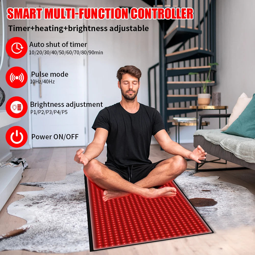 Full Body Red Light Mat 71x31 Inch Infrared Therapy Pad