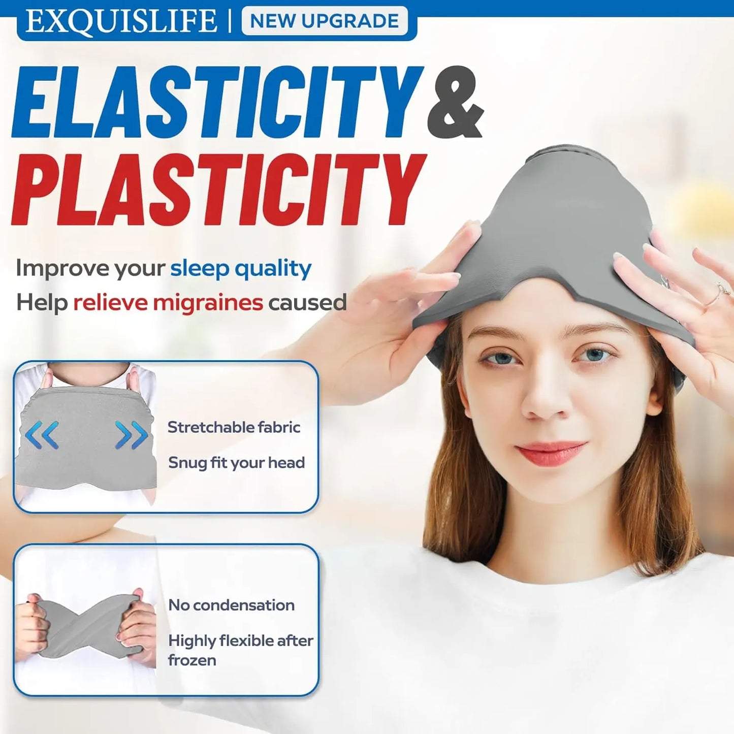 Wrap inus Puffy Eyes Tension Stress Headache Eyes Mask Hot Cold Therapy Migraine Cap Headache Relief Hat Migraine Ice Head Wrap