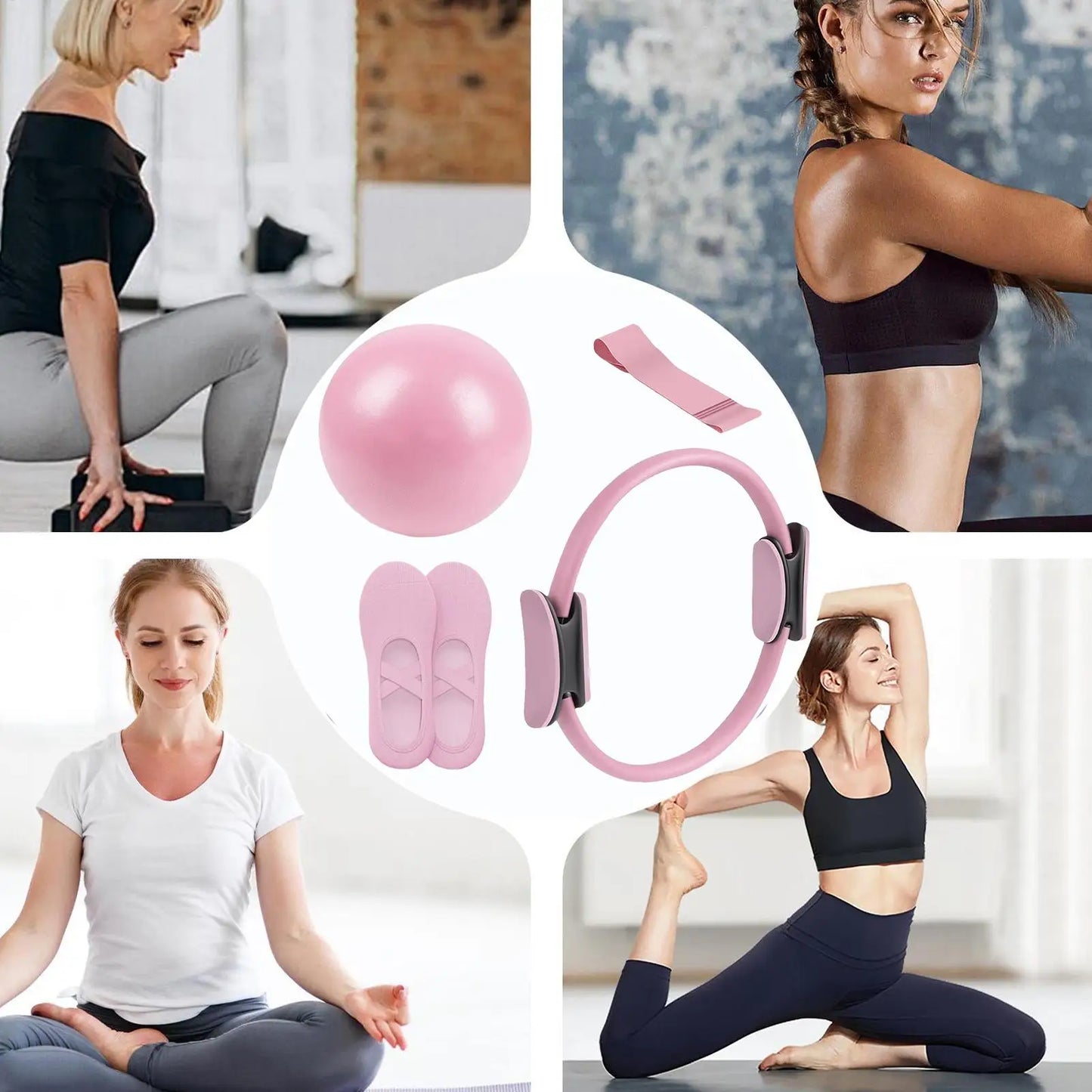 XMSJHign-concerned Pilates Ball And Ring Set For TotalBody CoreStabilization Postpartum