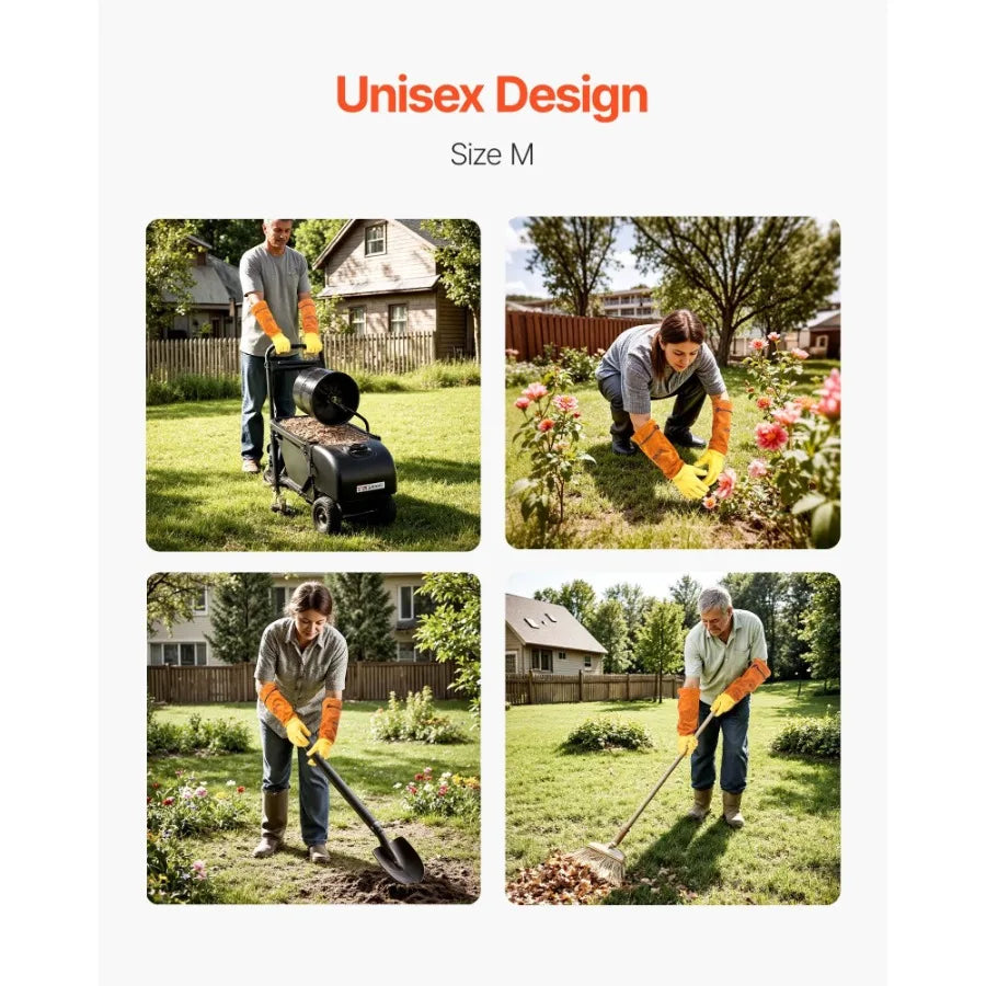 Gardening Gloves Thorn Proof Long Leather Rose Pruning Gloves for Men Women