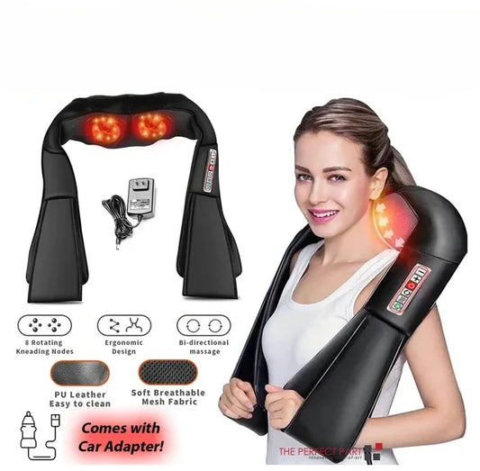 Back Neck And Shoulder Massager Heat 3D Kneading Pillow