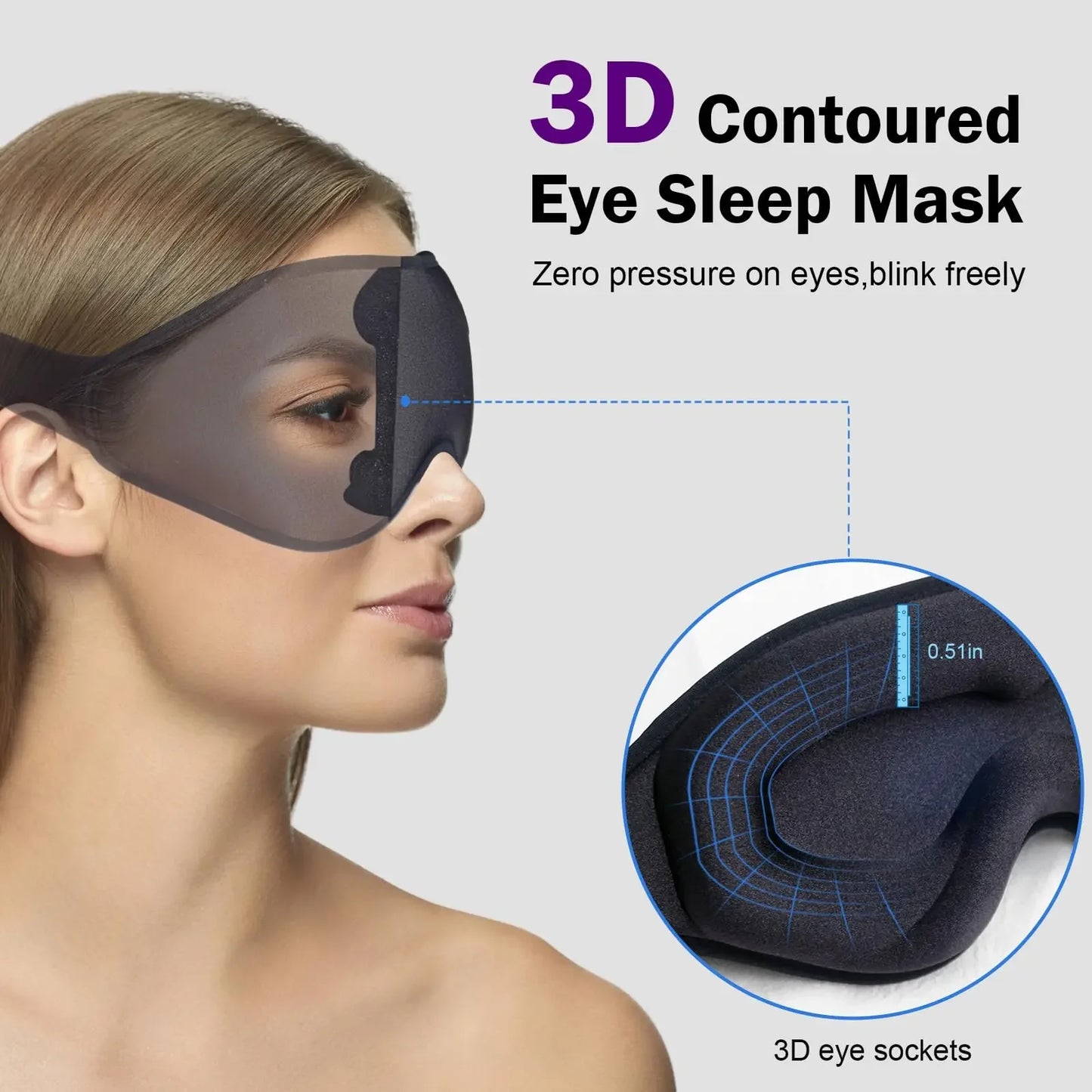 Eyeshade 3D Sleep Mask Memory Foam Eye Shield Blockout