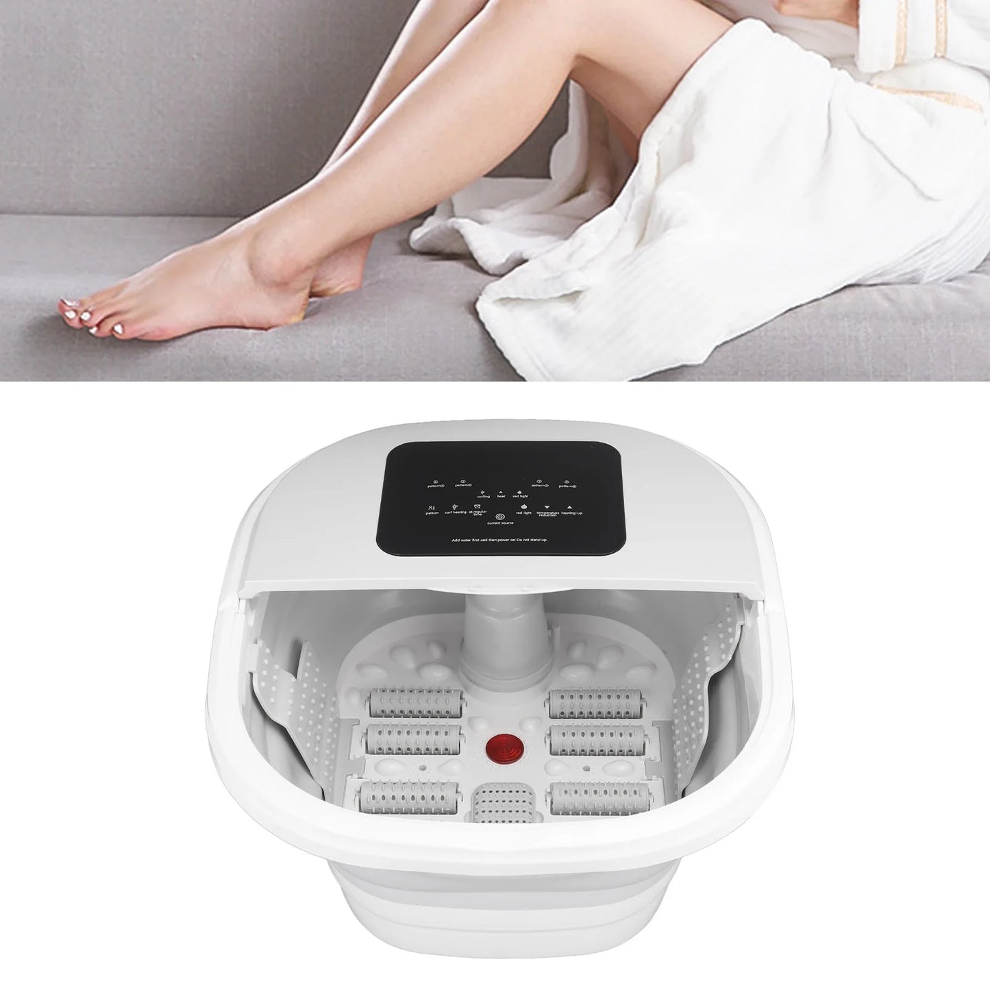 Smart Foldable Foot Soak Tub 420W 8L Massager Spa 8 Rollers
