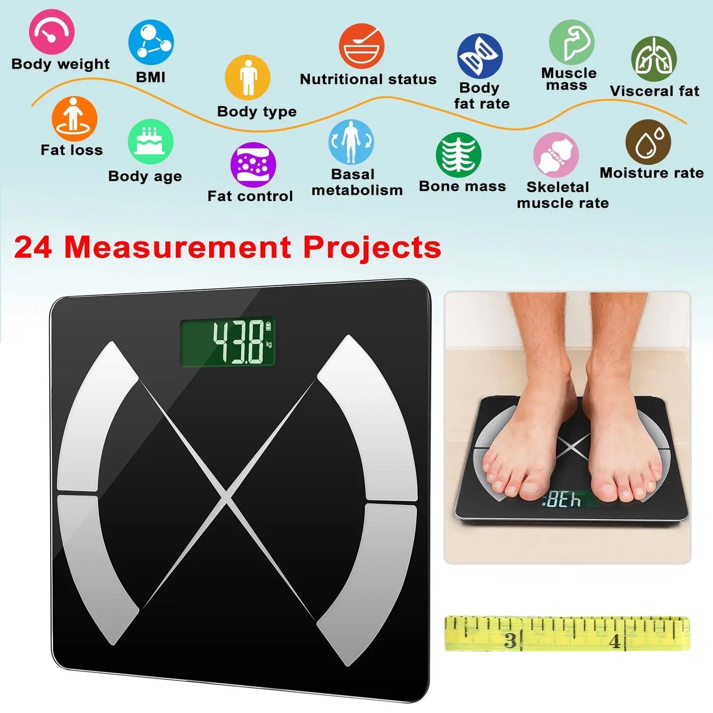 Smart Body Composition Scale With App Sync BMI Analyzer