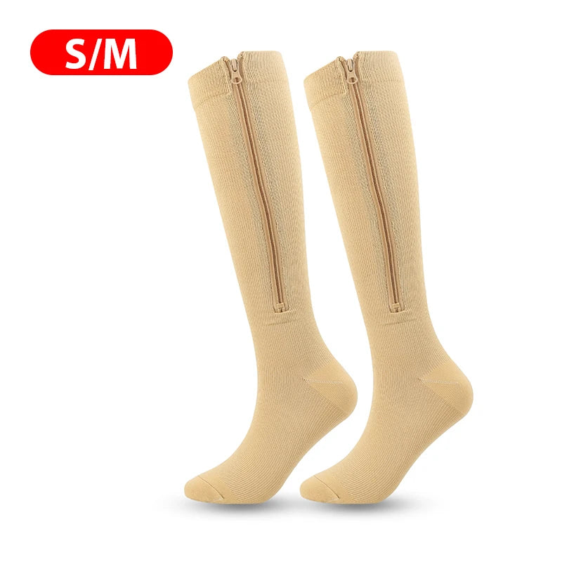 Medical Zipper Compression Socks Women Men High Elasticity