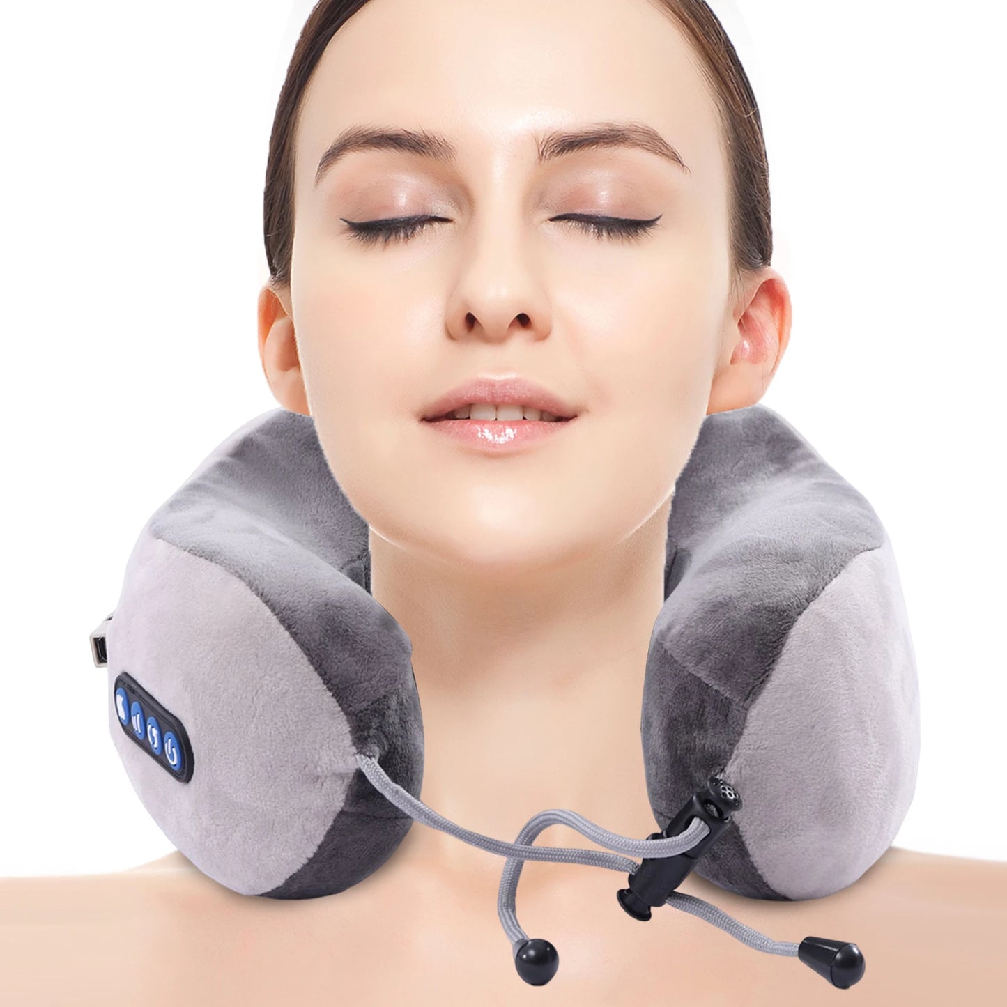 1200mAh Vibrating Neck Pillow Massage For Travel Relief