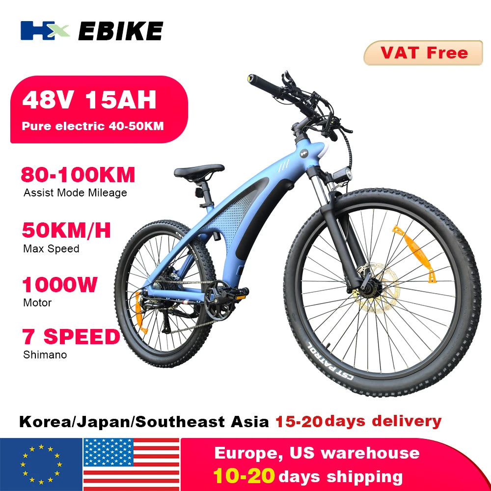 HX Q5 2000W Electric Mountain Ebike With 48V 20Ah Battery