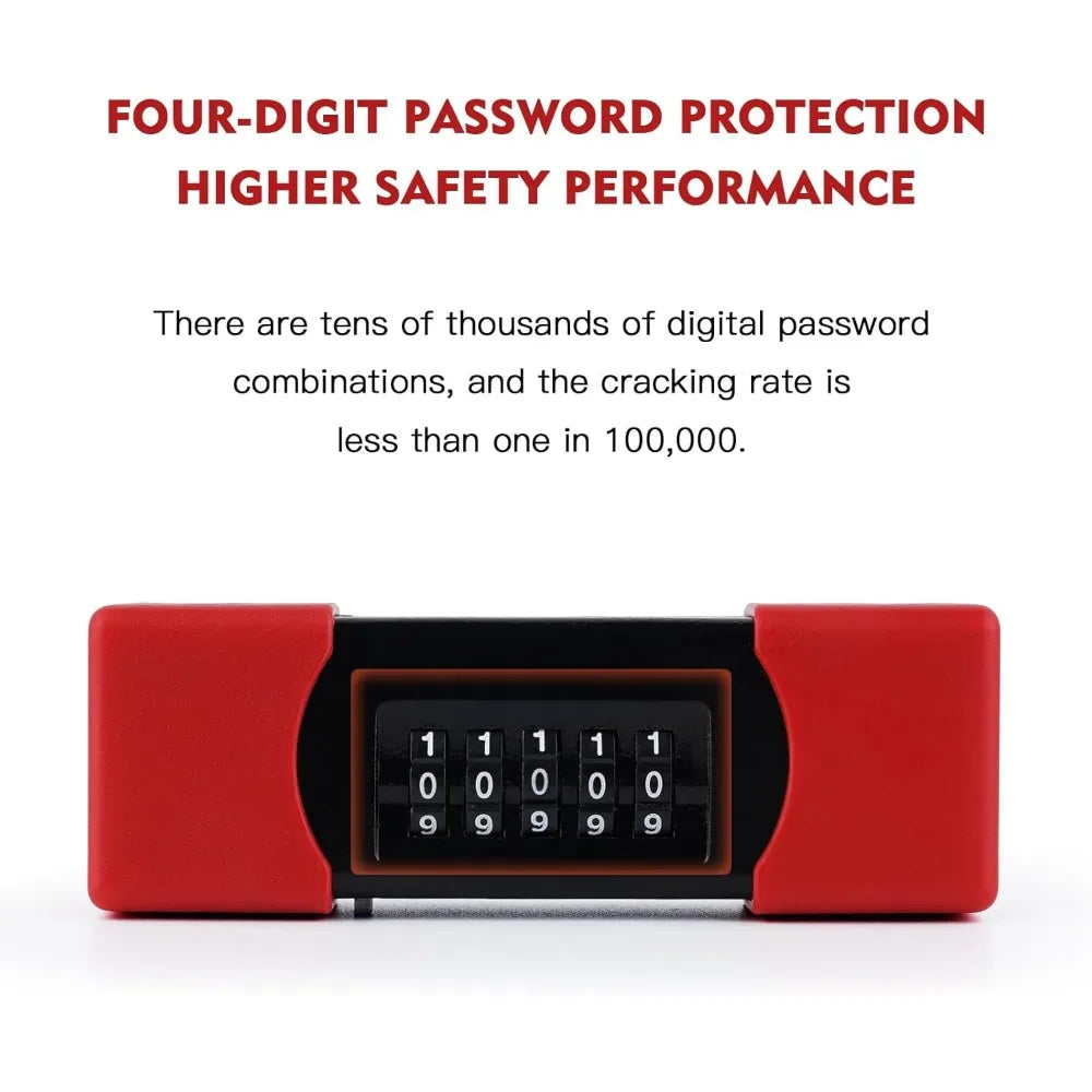 Hign-concerned U-Lock Five-Digit Code Long Shackle Bicycle Lock Tamper-Resistant Weatherproof