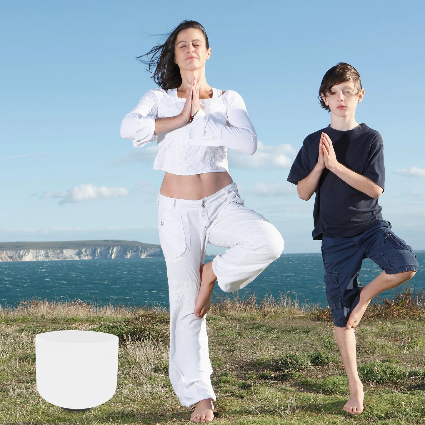 White Crystal Singing Bowl Solar Plexus Chakra 8 Helps Meditate BRAND NEW