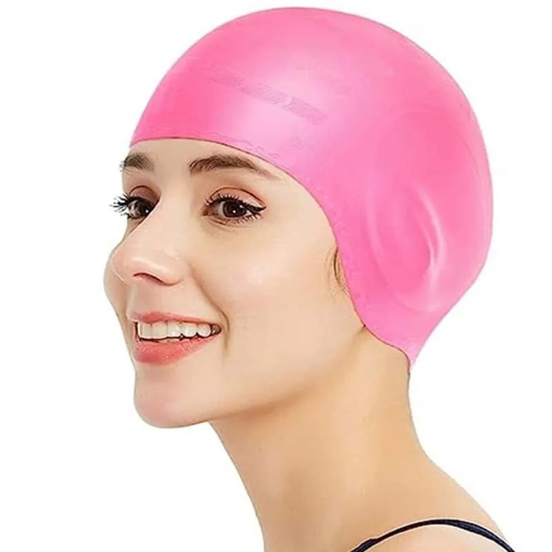 Waterproof Swimming Cap - High Elasticity, Ears Protection, Large Silicone Diving Cap for Enhanced Comfort and Durability