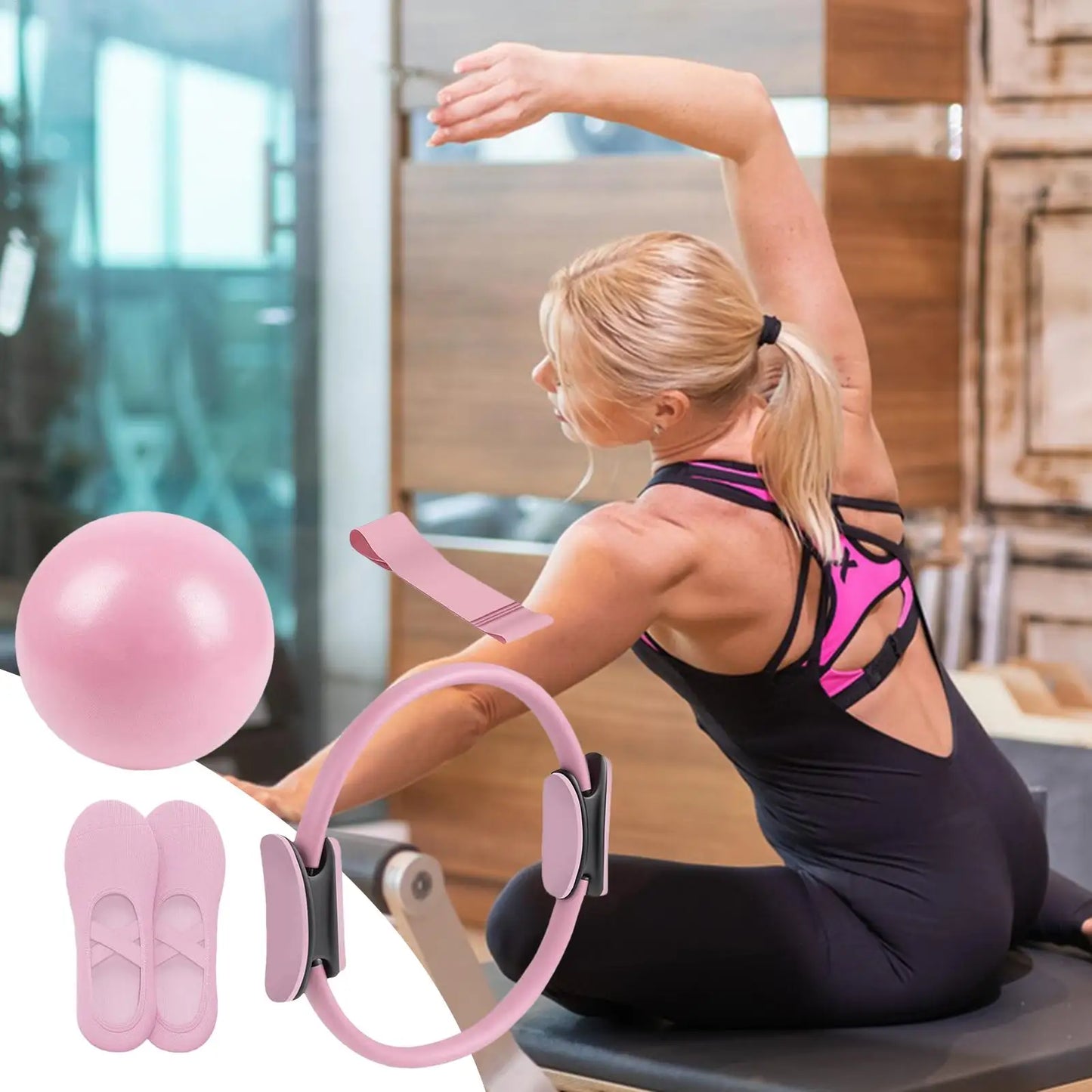 XMSJHign-concerned Pilates Ball And Ring Set For TotalBody CoreStabilization Postpartum