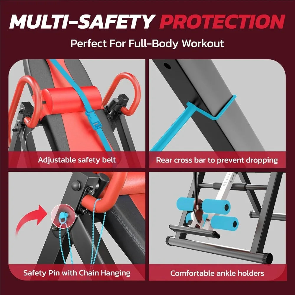 Gravity Heavy Duty Inversion Table With Headrest And Belt