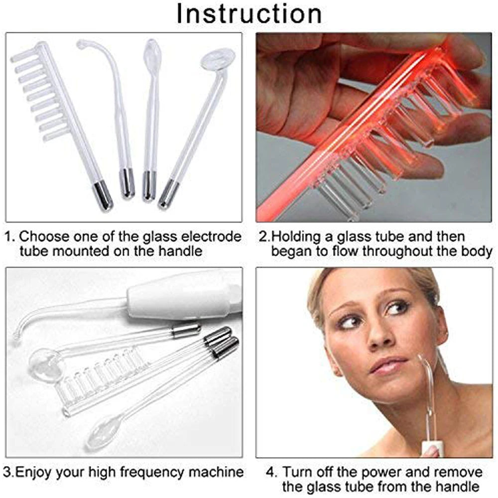AOKO 4 In 1 High Frequency Facial Therapy Device For Skin Rejuvenation