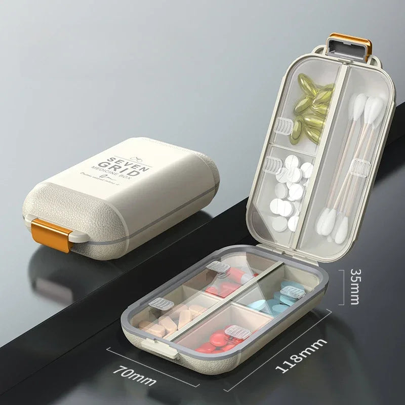7 Grids Weekly Portable Travel Pill Cases Box Sealing Moisture-Proof Pills Container Storage Tablets Vitamins Medicine Organizer