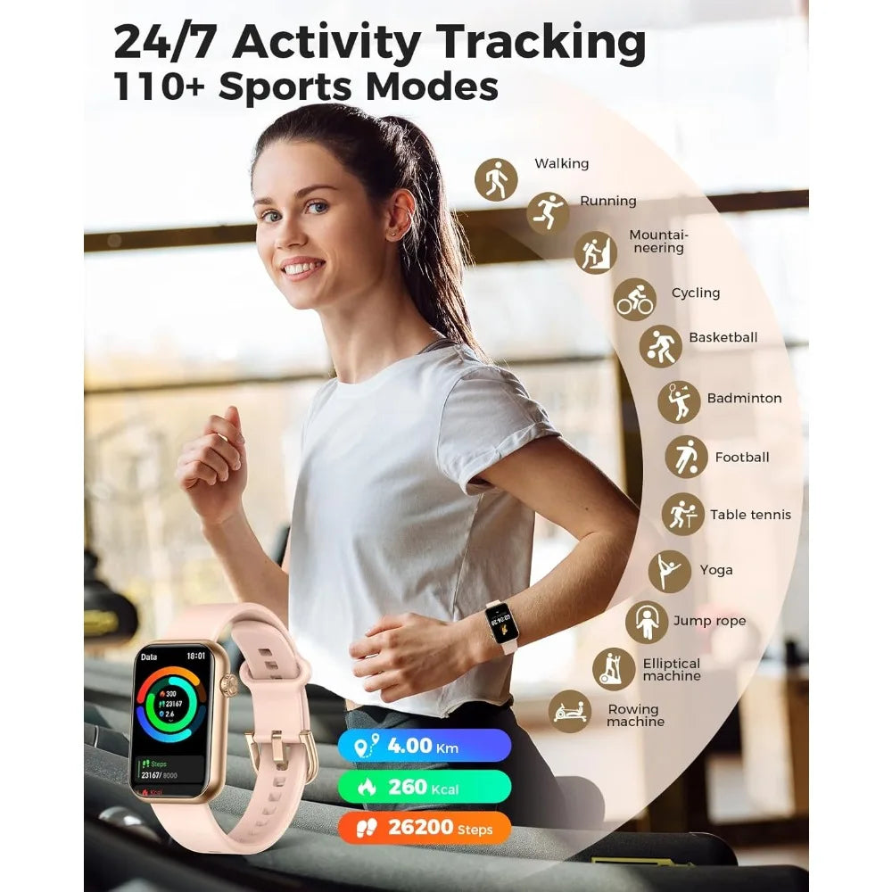 Smart Watch Fitness Tracker (Answer/Make Calls), 24/7 Heart Rate Spo2 Blood Pressure Monitor Sleep Tracker