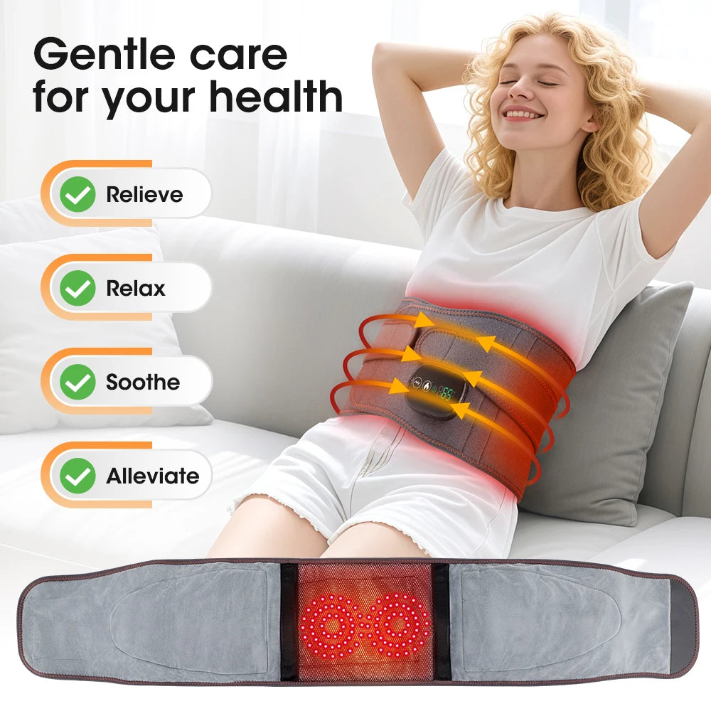 PASTSKY Electric Heat Massage Waist Belt Red Light