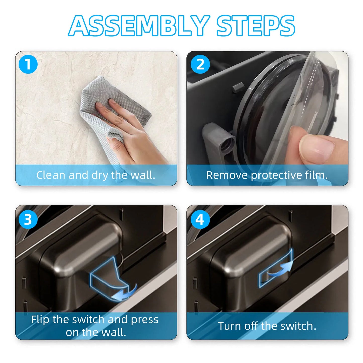 Viladepot Suction Cup Shelf Bathroom With Hooks And Towel Bar