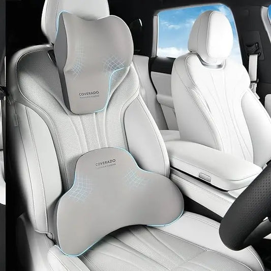 Lumbar Support Memory Foam Neck Pillow for Car and Office