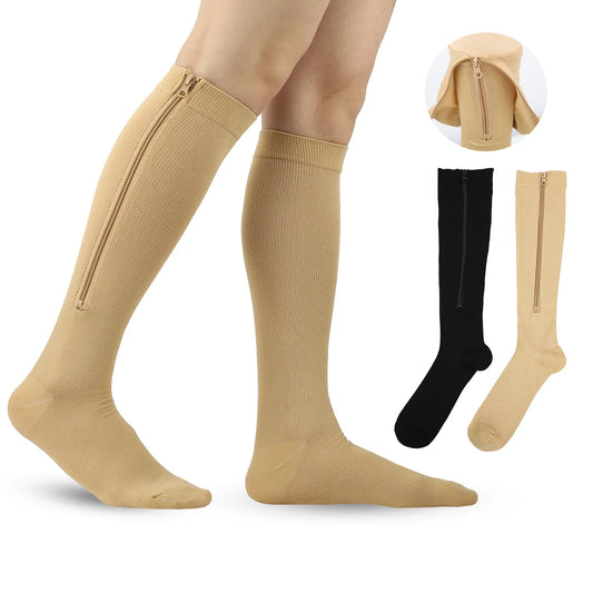 Medical Zipper Compression Socks Women Men High Elasticity