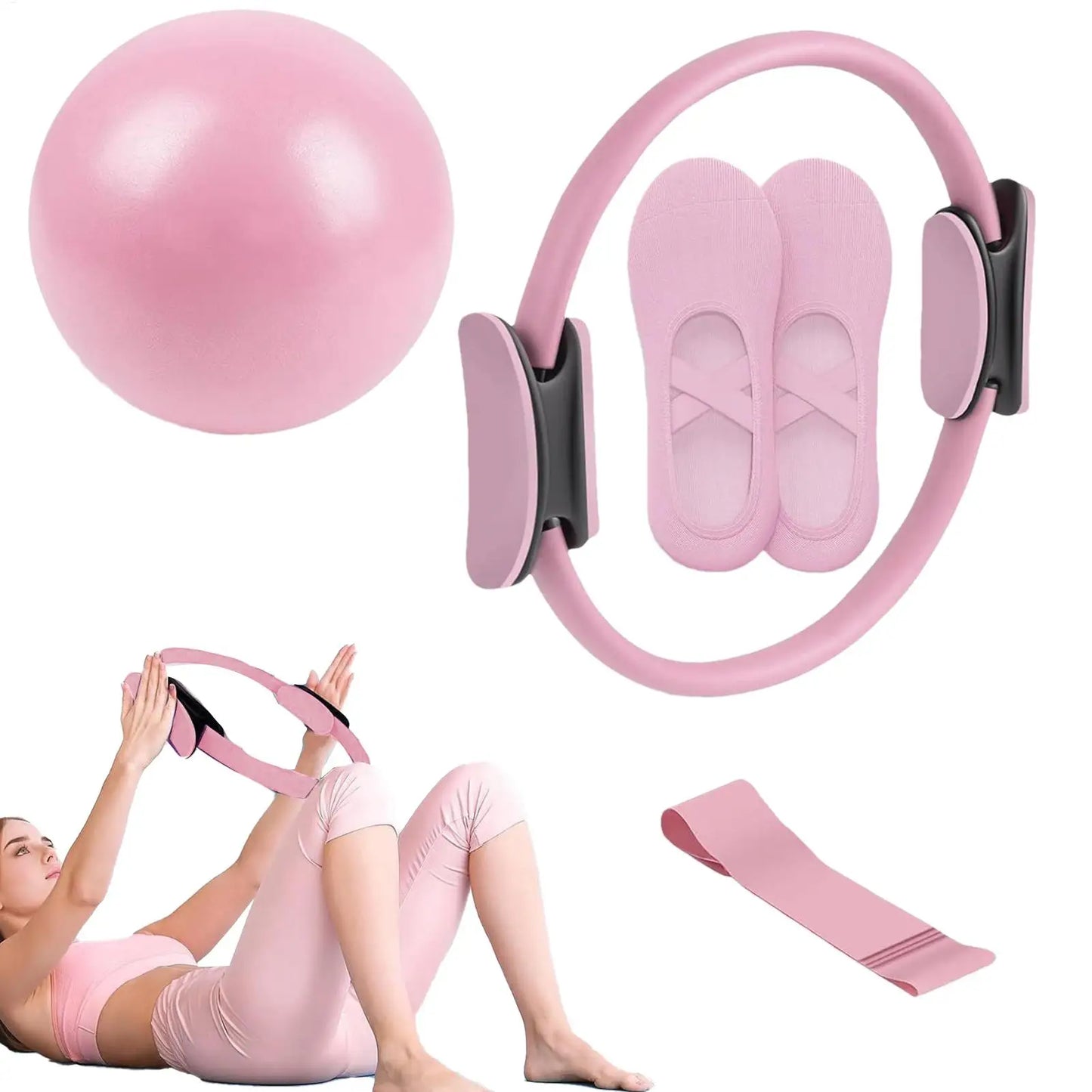 XMSJHign-concerned Pilates Ball And Ring Set For TotalBody CoreStabilization Postpartum