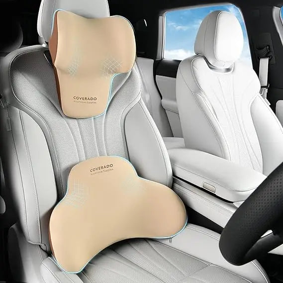 Lumbar Support Memory Foam Neck Pillow for Car and Office