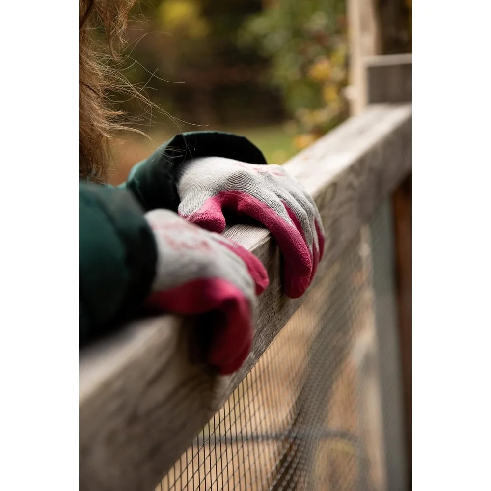 Breathable Gardening Gloves Women Non-Slip Grip 12 Pairs Rubber Coated Comfortable Lightweight Durable Weeding Planting