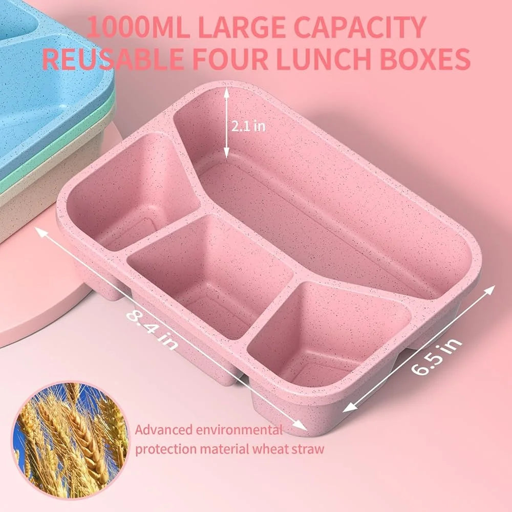 Bento Box 4 Compartment Lunch Box For Adults And Kids