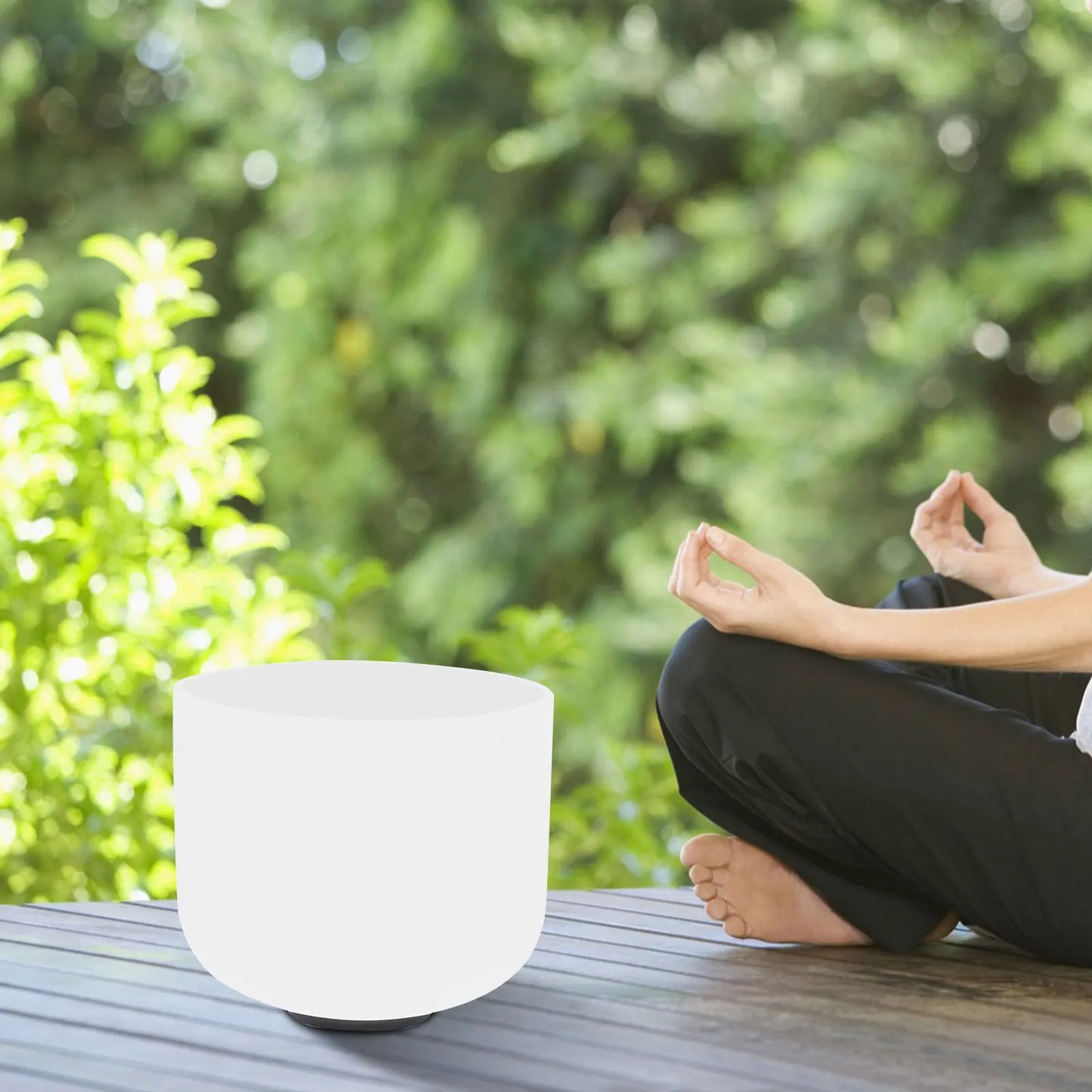 Premium Handcrafted Frosted Quartz Crystal Singing Bowl F Note MeditationHealing