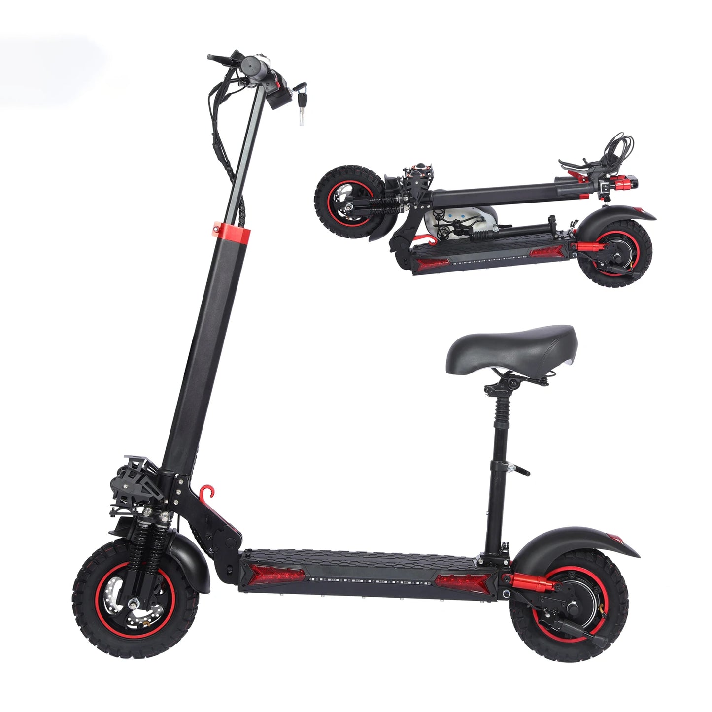 1200W Foldable Electric Scooter With Seat Off Road Tires