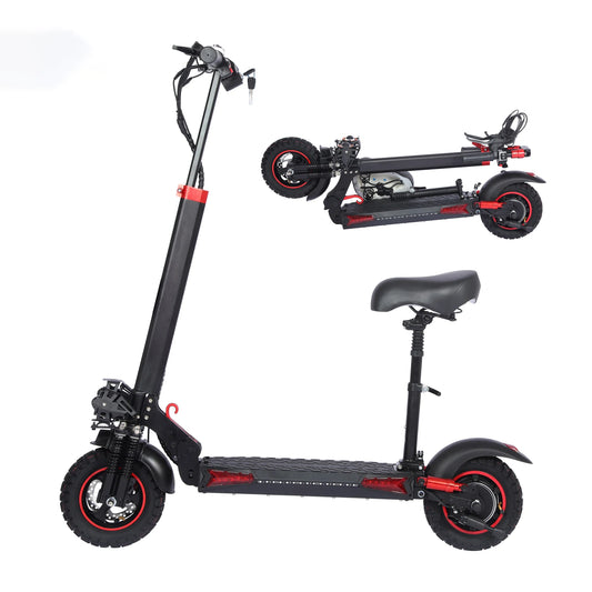 1200W Foldable Electric Scooter With Seat Off Road Tires