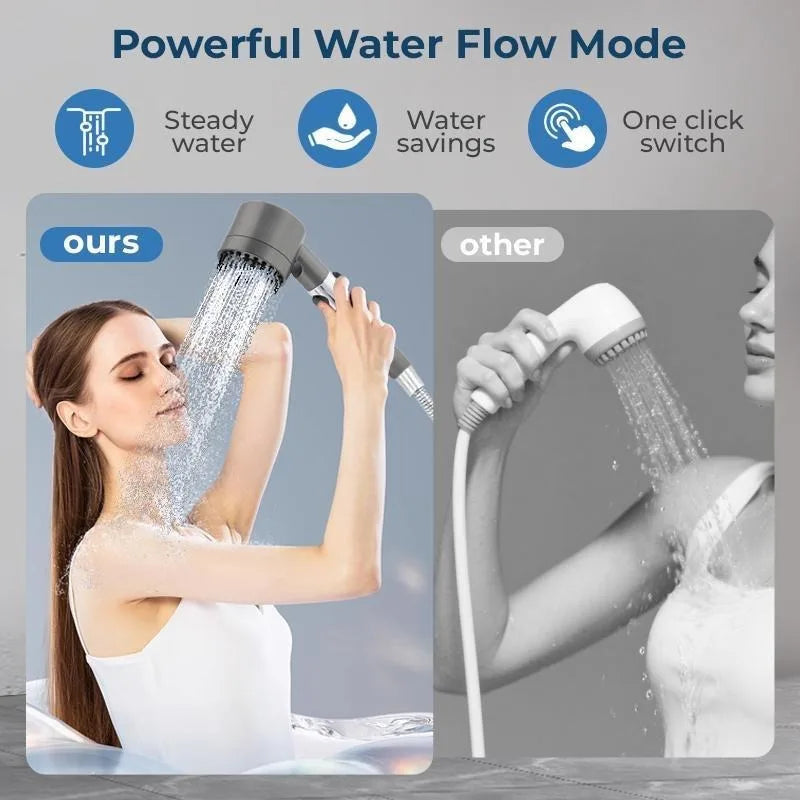 High Pressure Filtered Shower Head Handheld Three Spray Modes