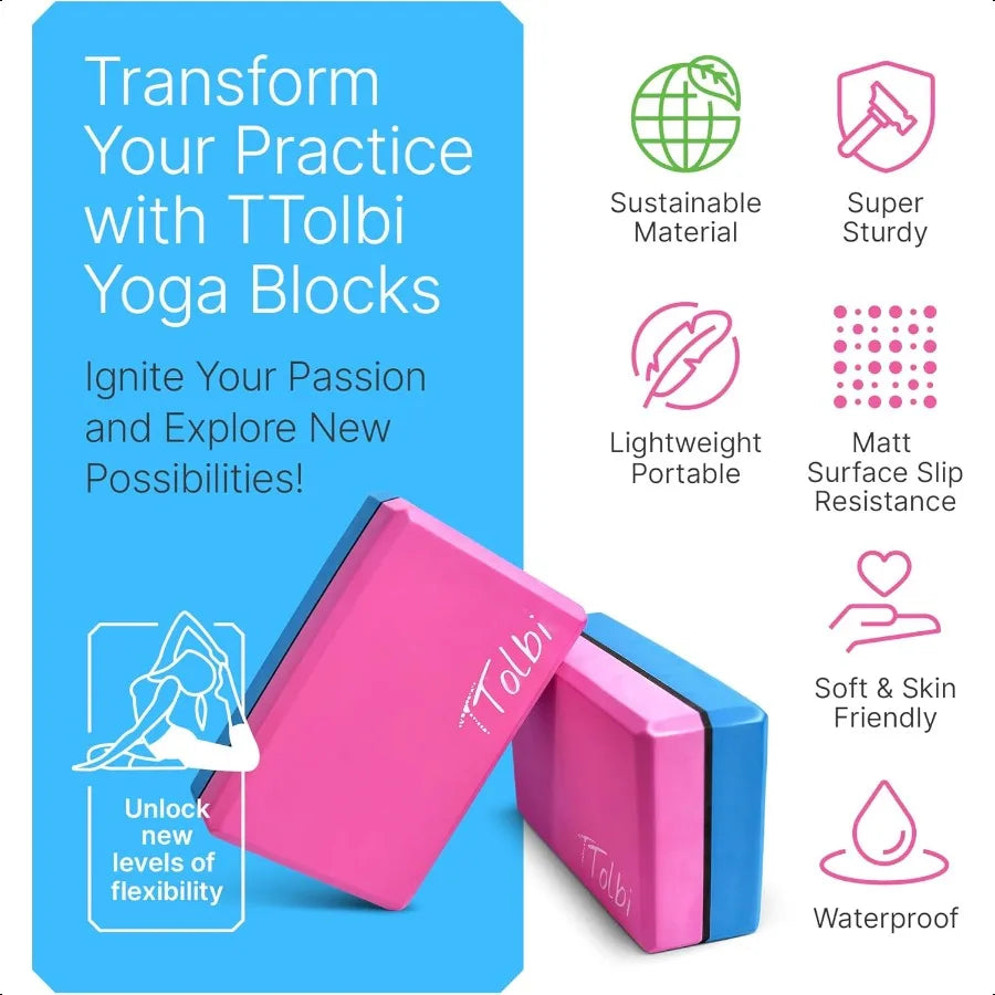 Hign-concerned Yoga Blocks 2 Pack Non Slip EVA Foam Blocks For Home Workouts Pilates And Stretching