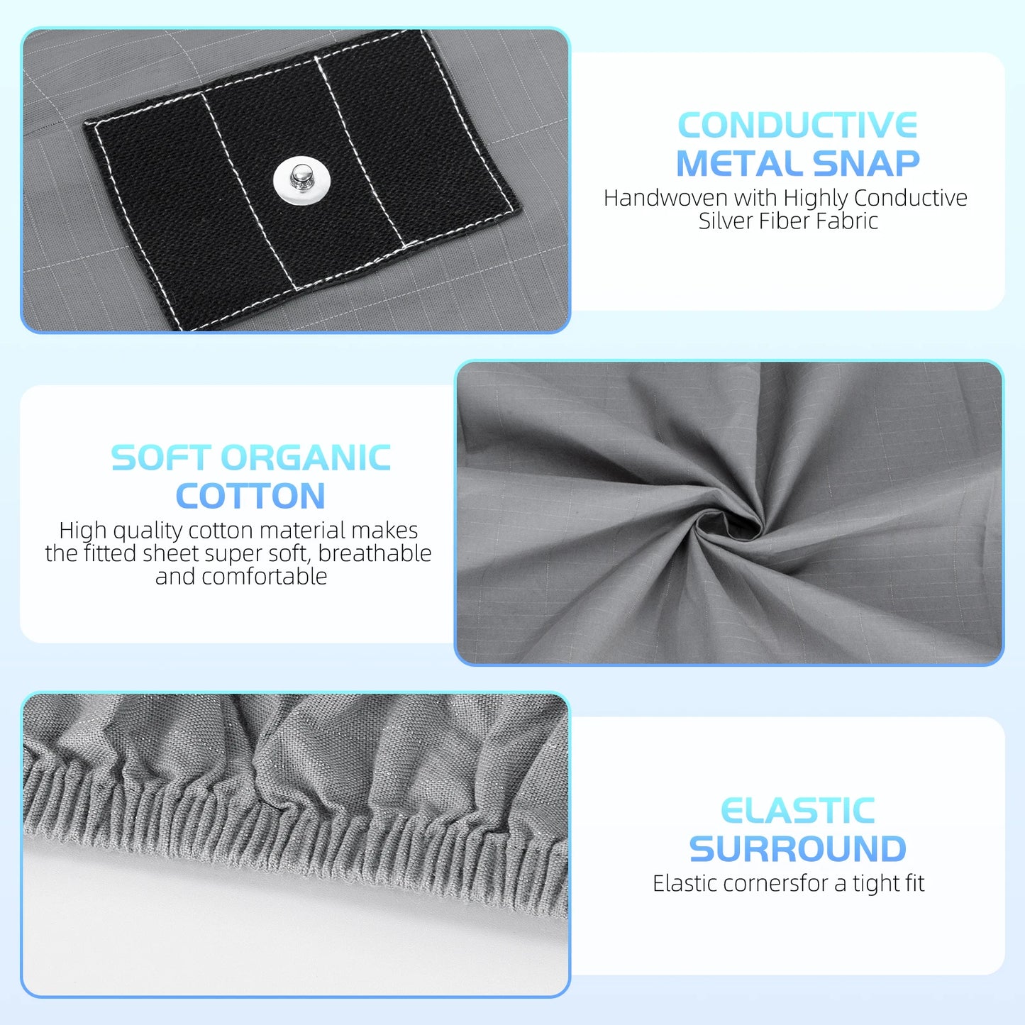 NONECN Grounding Sheet With Silver-Infused Organic Cotton For Sleep
