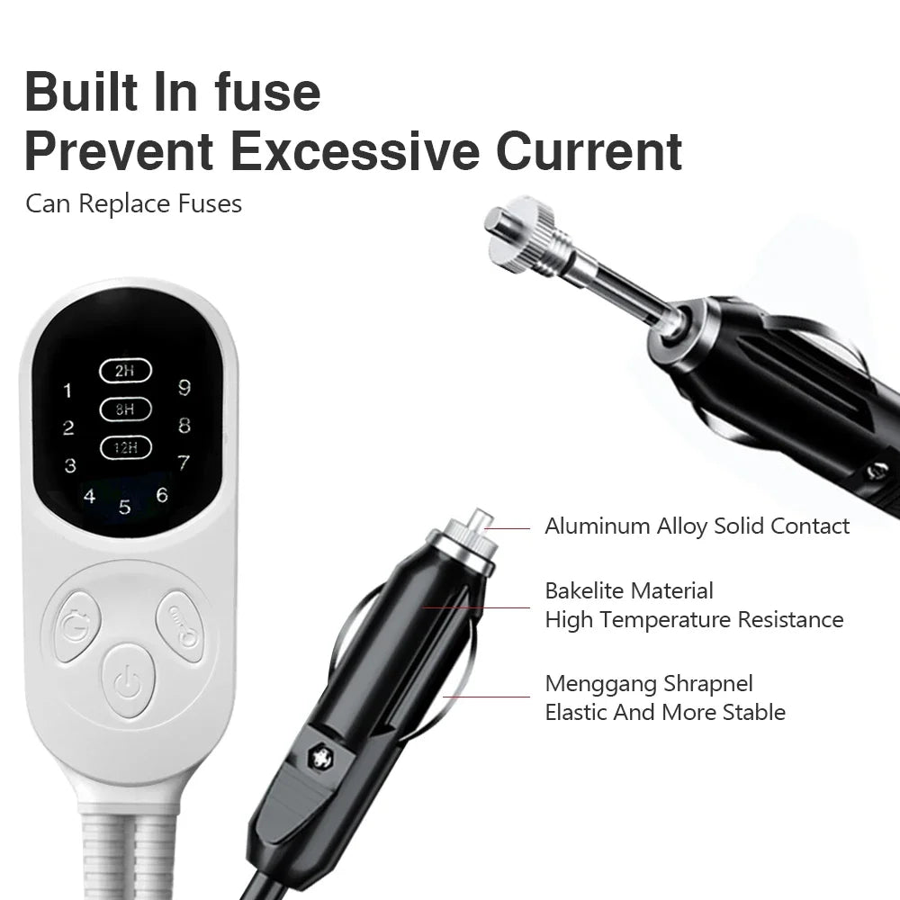 12V Electric Blanket Plush Thicker Heater Heated Mattress Thermostat Travel Heating Mat Winter Body Warmer For RV SUVs Car