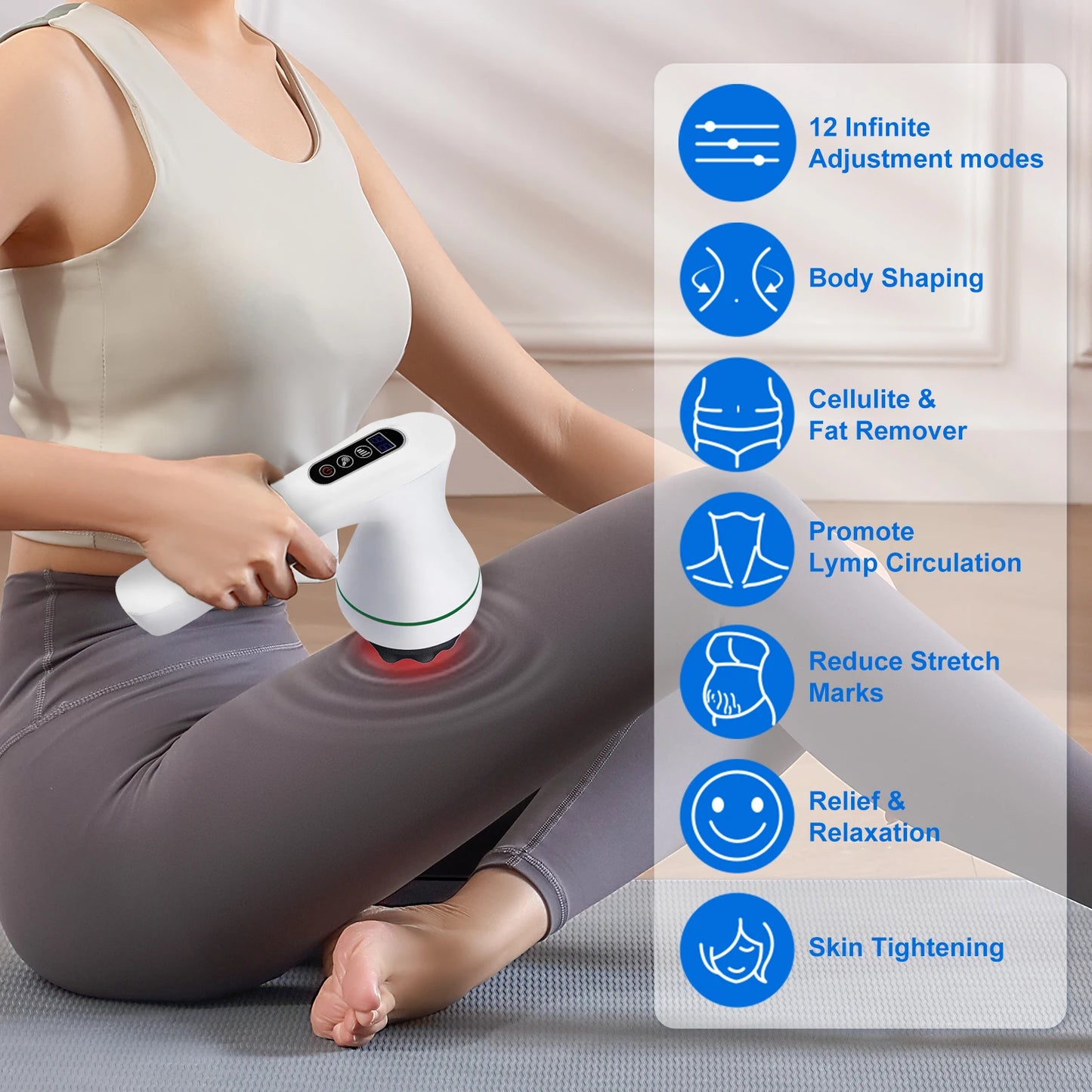 Handheld Cellulite Massager Rechargeable Cordless Portable