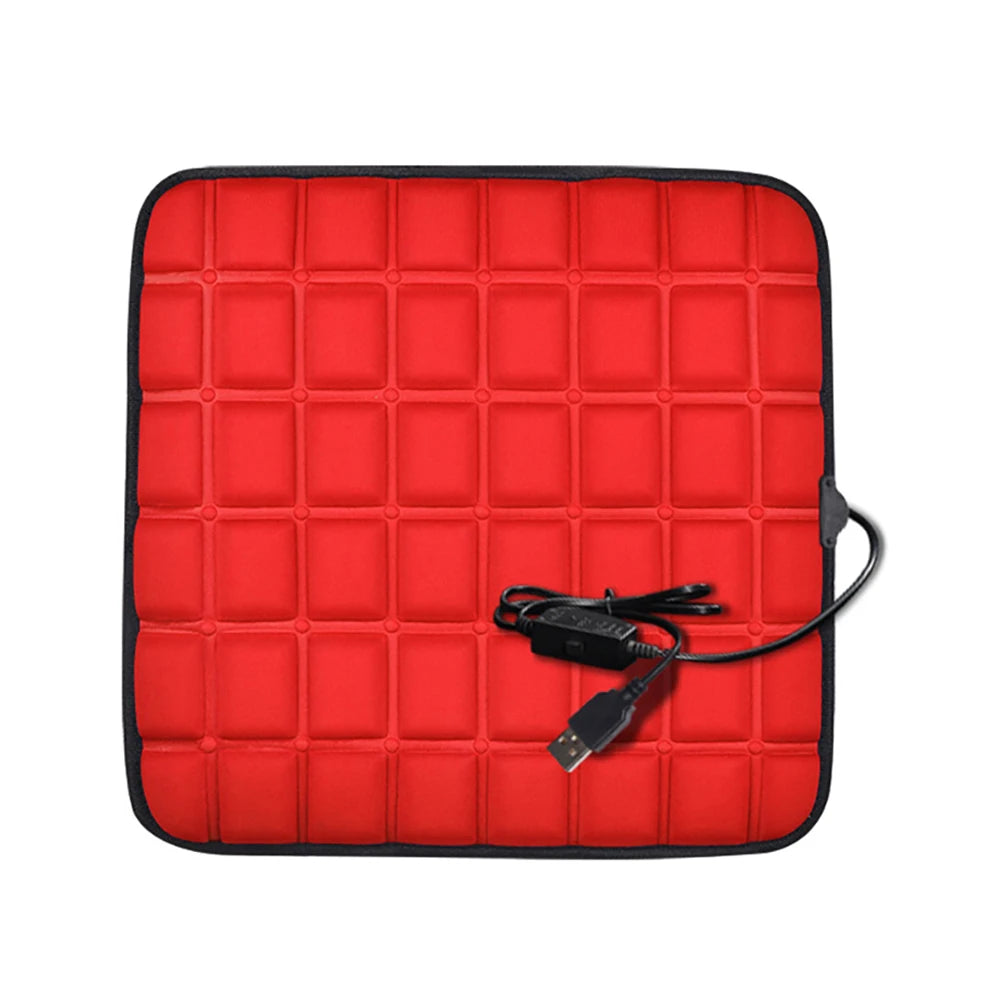 USB  Car Chair Electric Heated Cushion Camping Portable Heating Blanket Thickened Winter Outdoor Home Office Thermal Warmer Pads