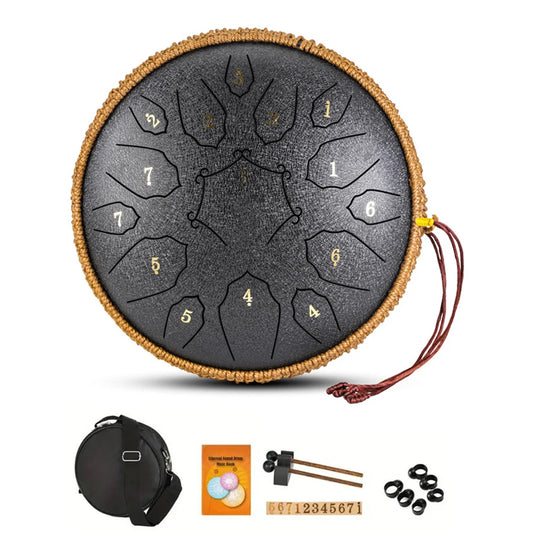 ALLOYSEED 15-Tone Steel Tongue Drum For Yoga Meditation
