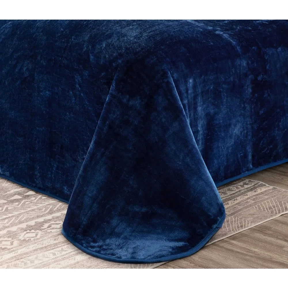 Collection Heavy Single Ply 9 Lbs Korean Style Faux Mink Blanket, 750GSM Thick Silky Soft Plush Raschel Mink Blanket, 85